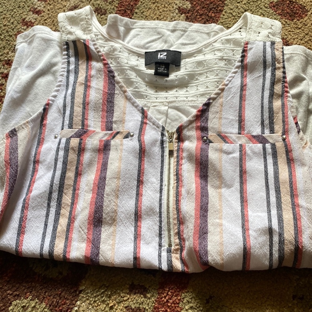 Multi color zipper tank top